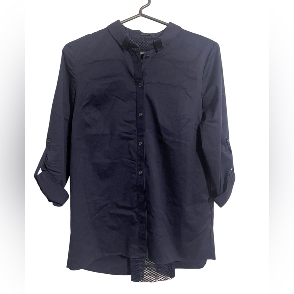 Elie Tahari Dark Blue Collared Shirt